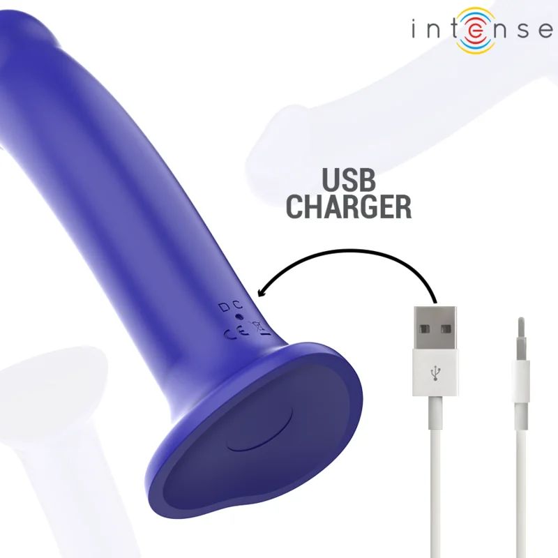 INTENSE - VICTORIA VIBRATOR MIT SAUGNAPF 10 VIBRATIONEN DUNKELBLAU FERNBEDIENUNG
