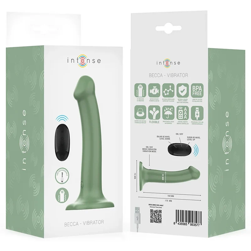 INTENSE - BECCA VIBRATOR MIT SAUGNAPF 10 VIBRATIONEN GRÜNE FERNBEDIENUNG