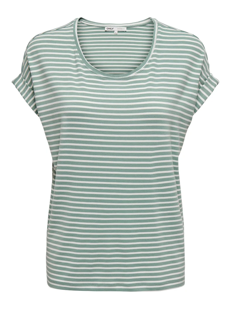 ONLMOSTER STRIPE S/S O-NECK TOP JRS NOOS