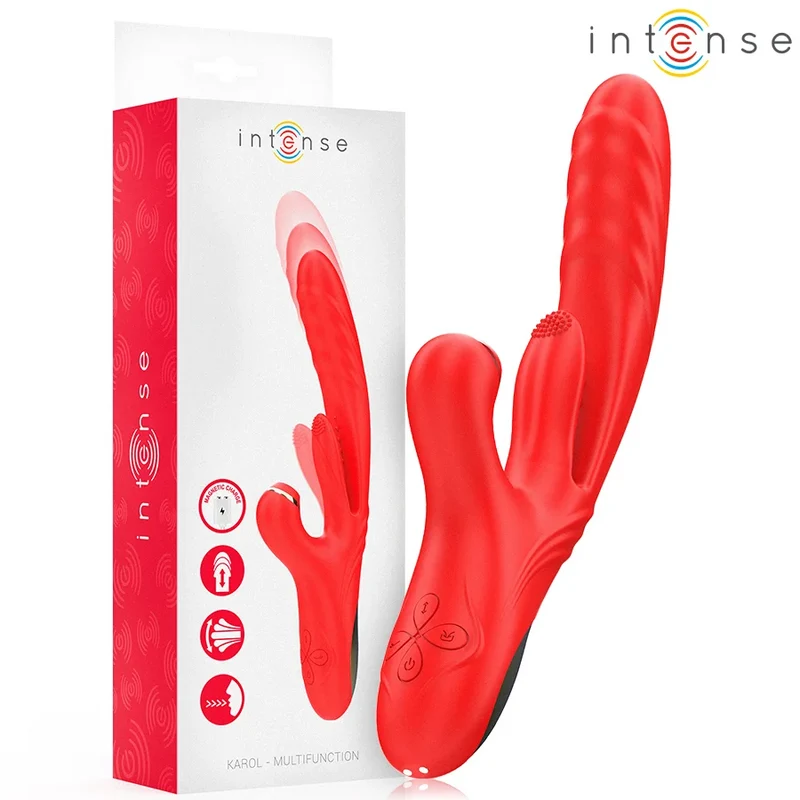 INTENSE - KAROL MULTIFUNKTIONSVIBRATOR STOSS & STIMULATION & STIMULIERENDE WELLEN ROT