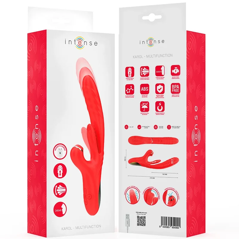INTENSE - KAROL MULTIFUNKTIONSVIBRATOR STOSS & STIMULATION & STIMULIERENDE WELLEN ROT