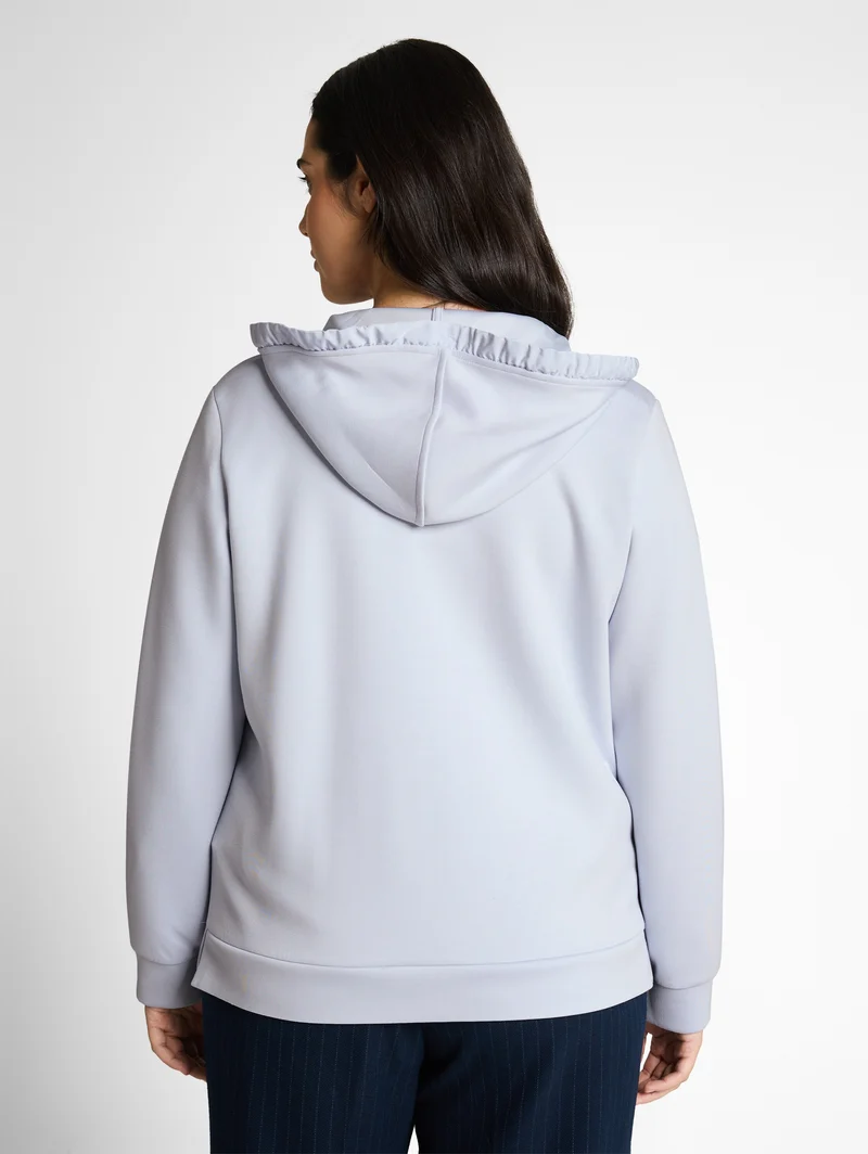 Plus Size - Hoodie Sweatjacke aus Scuba