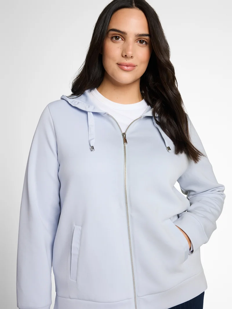 Plus Size - Hoodie Sweatjacke aus Scuba