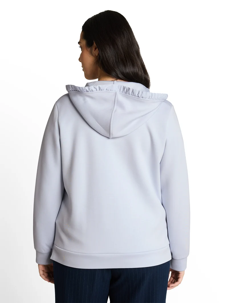 Plus Size - Hoodie Sweatjacke aus Scuba