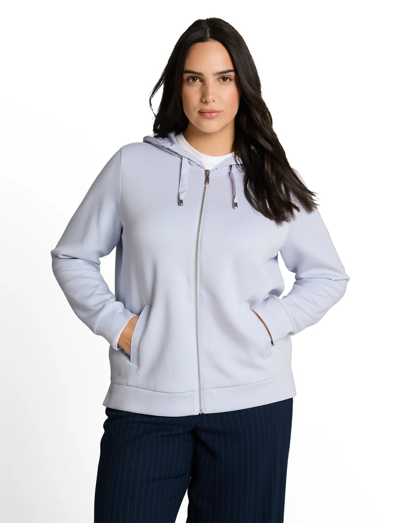 Plus Size - Hoodie Sweatjacke aus Scuba