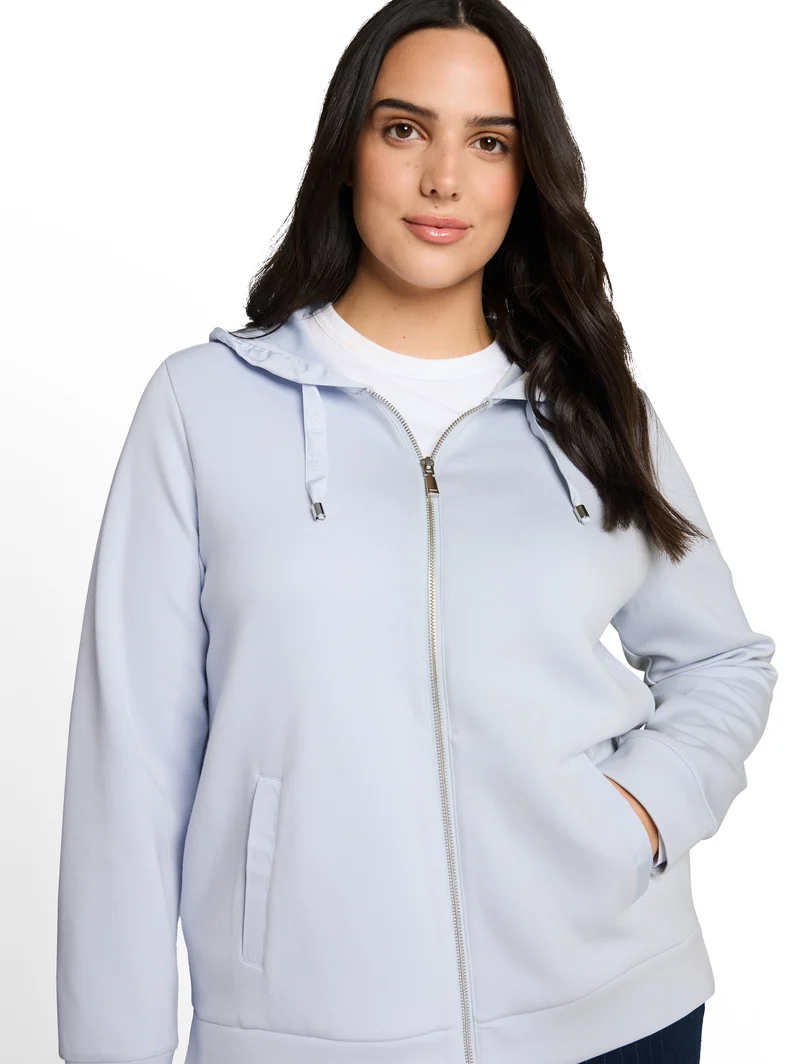 Plus Size - Hoodie Sweatjacke aus Scuba