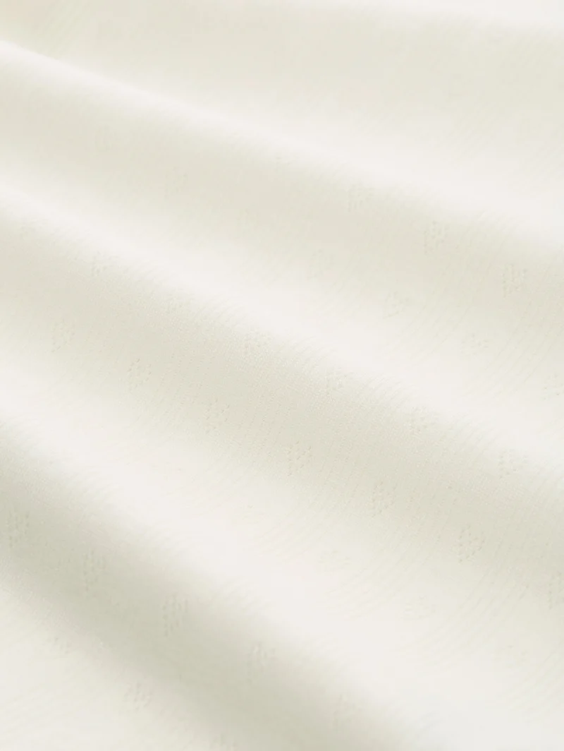 Pointelle Langarmshirt mit Deko-Knopfleiste