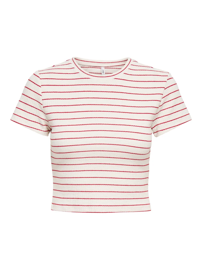 ONLANITS S/S O-NECK CROPPED TOP JRS