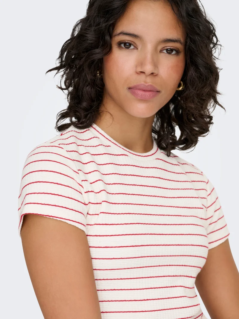 ONLANITS S/S O-NECK CROPPED TOP JRS