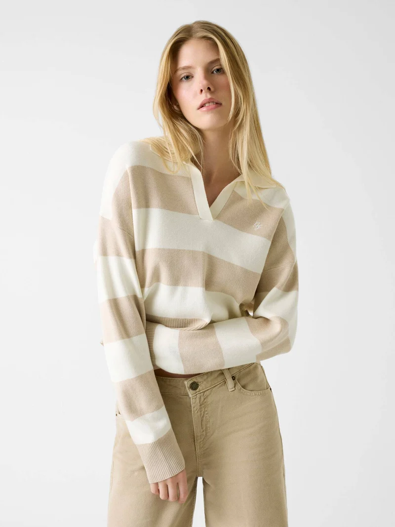 GJ LS POLO STRIPED SWTR