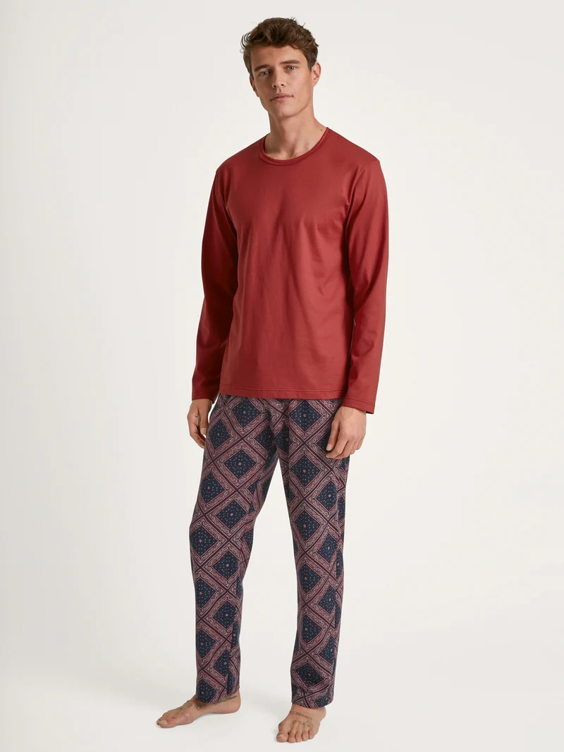 HERREN Shirt langarm, ochre red