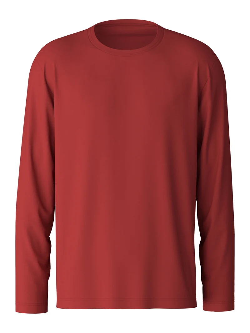 HERREN Shirt langarm, ochre red
