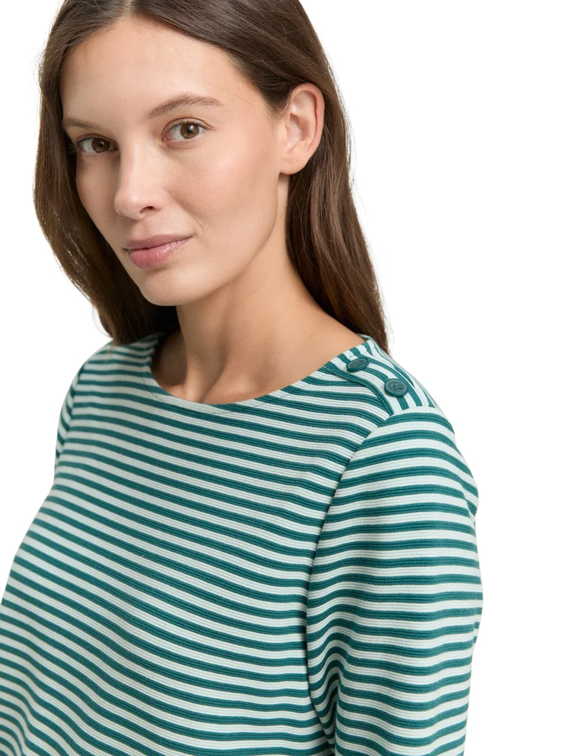Langarmshirt mit Knopf-Details