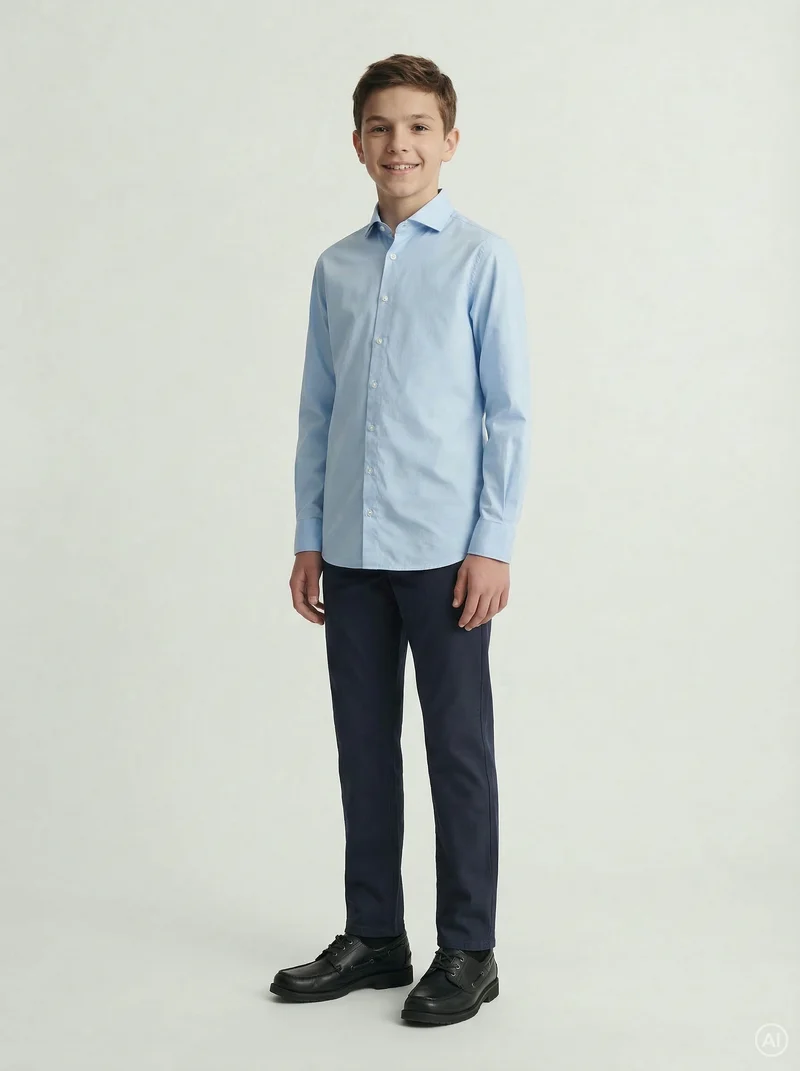JJEAXEL STRETCH SHIRT LS NOOS JNR
