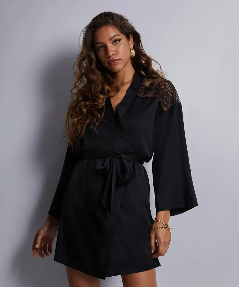 Aubade - Midnight Whisper Kimono Noir