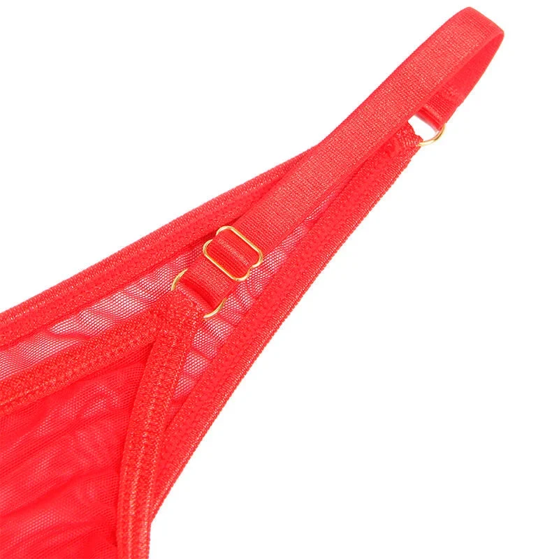 SUBBLIME - 955526 BH-SET MIT KETTEN UND MESH-HERZ ROT L/XL