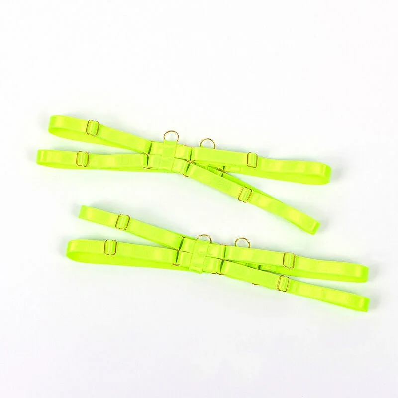 SUBBLIME - 955274 BH-SET MIT HALSKETTE UND BEINDETAILS FLUORESZIERENDES GRÜN S/M
