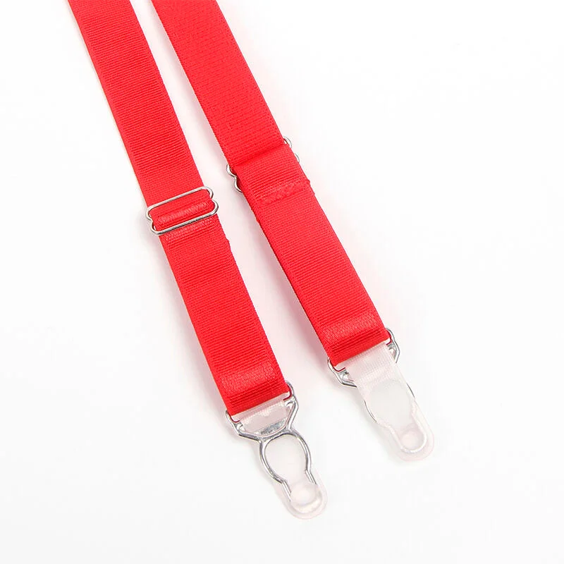 SUBBLIME - 955267 ROTER BONDAGE-BH MIT STRUMPFBAND-SET L/XL