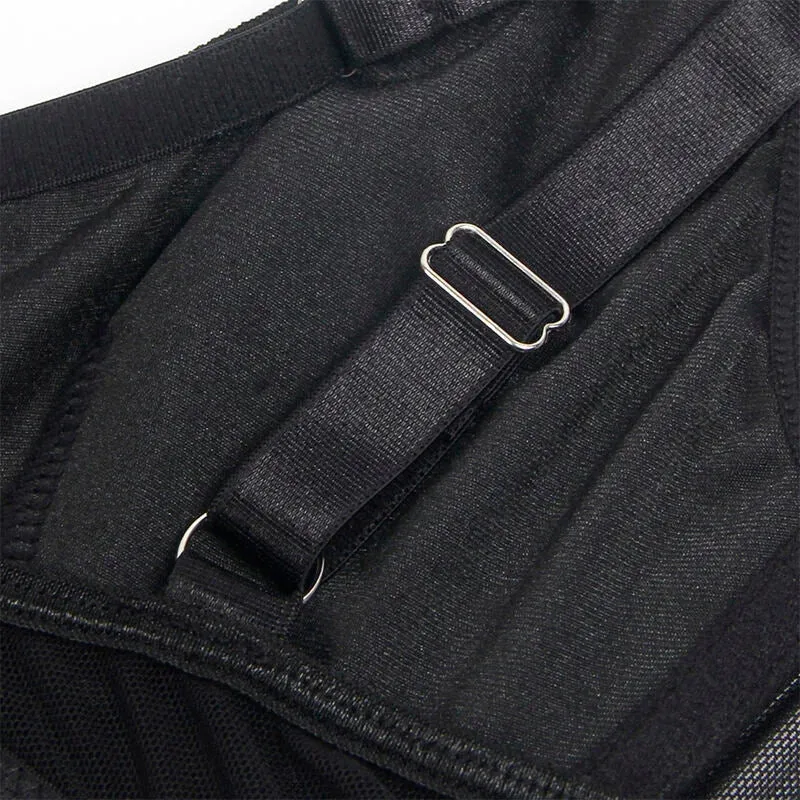 SUBBLIME - 955243 SCHWARZER BONDAGE-BH MIT STRUMPFBAND-SET L/XL