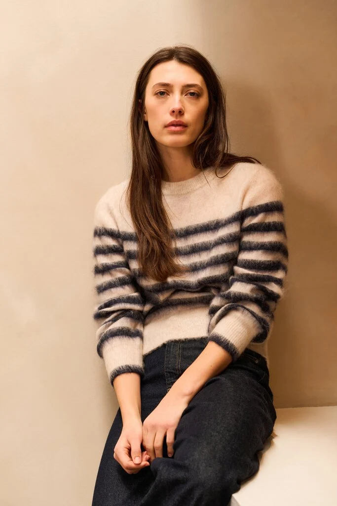Gestreifter Pullover, COLLEGIATE BLUE DESSIN