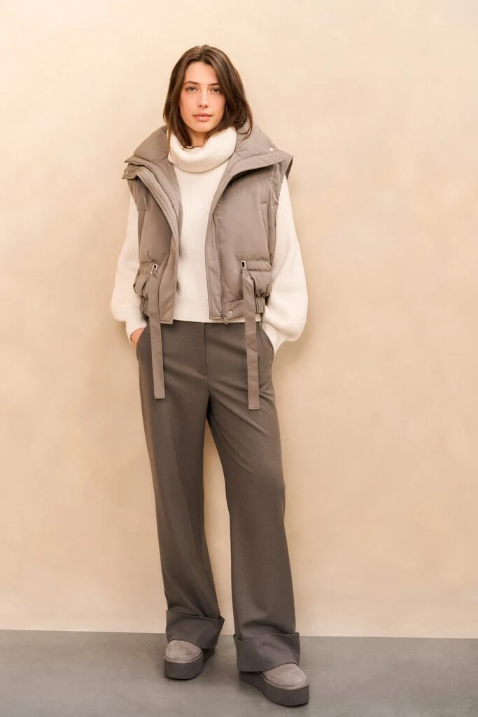 Jacke mit abnehmbaren ?rmeln, TAUPE GREY