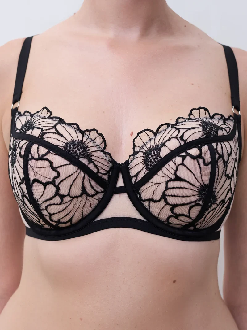 Chantelle - Lush Halbschalen-BH Schwarz / Zartrosa
