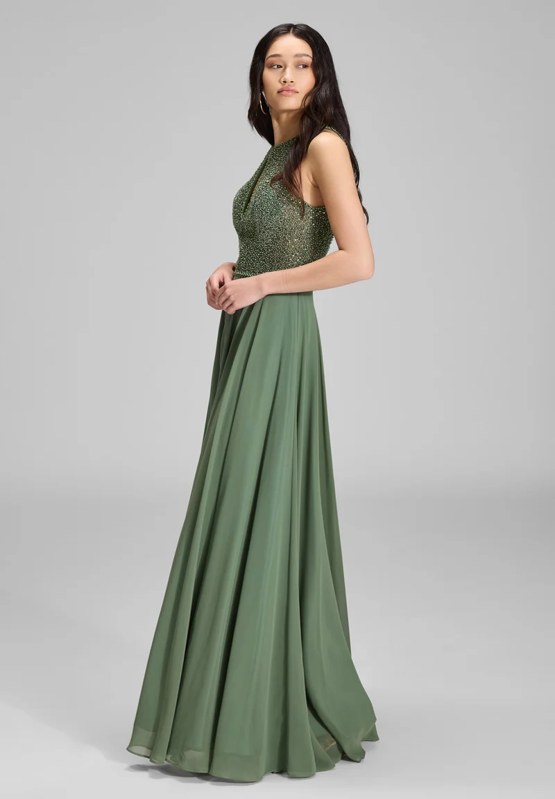 Abendkleid mit Stickerei und Cut-Out Detail