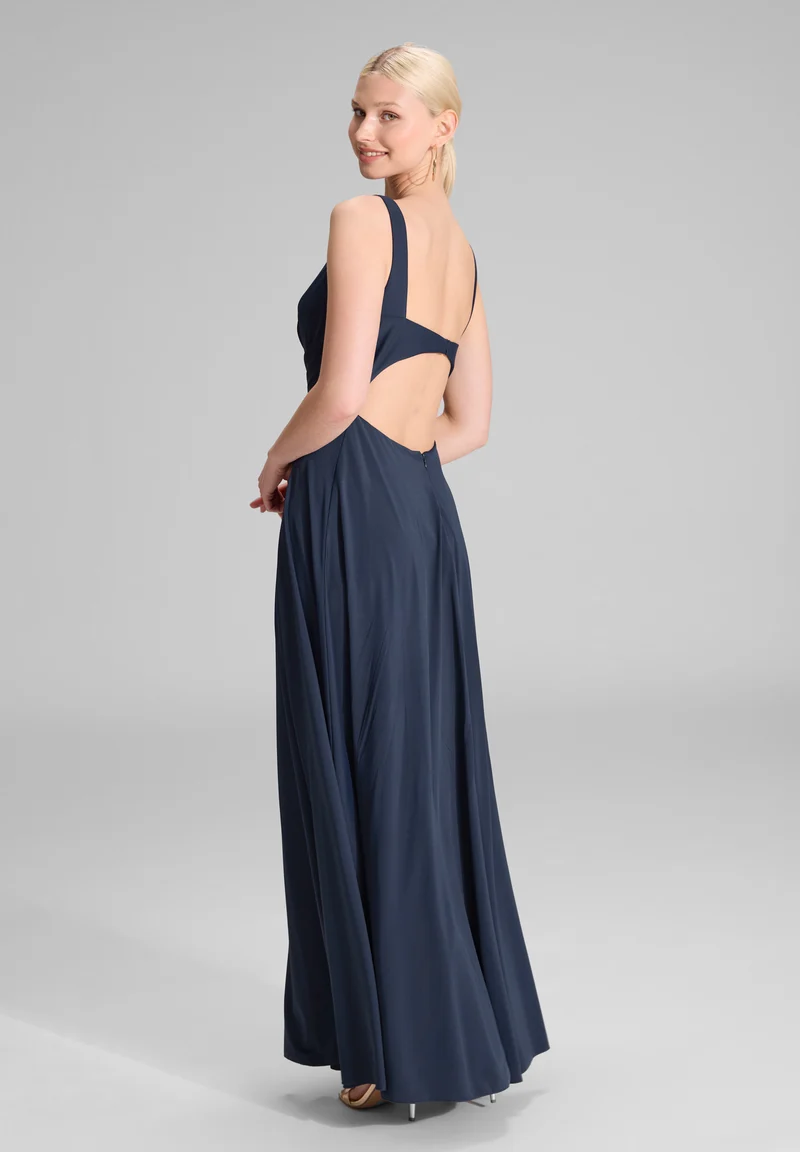Fließendes Jerseykleid mit Rückenausschnitt
