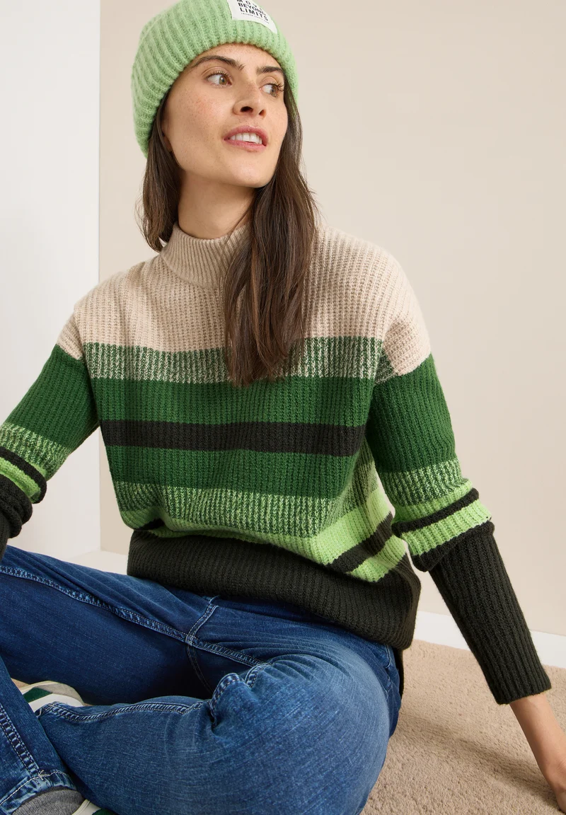 Gestreifter Mouliné Pullover
