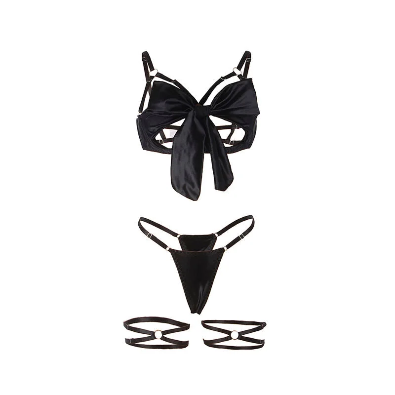 SUBBLIME - 955205 BH-SET MIT VERSTELLBARER SCHWARZER SCHLEIFE L/XL