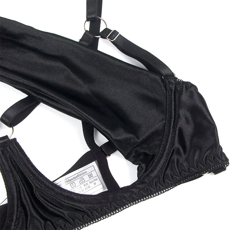 SUBBLIME - 955205 BH-SET MIT VERSTELLBARER SCHWARZER SCHLEIFE L/XL