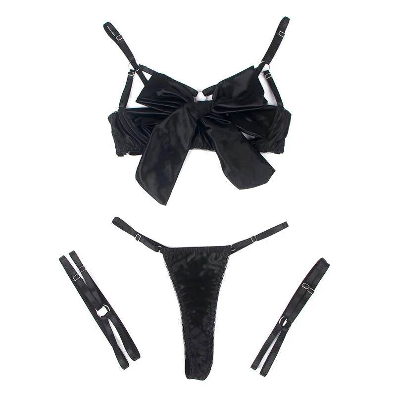 SUBBLIME - 955199 BH-SET MIT VERSTELLBARER SCHWARZER SCHLEIFE S/M