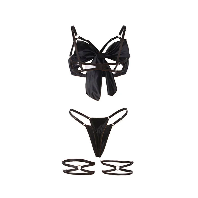 SUBBLIME - 955199 BH-SET MIT VERSTELLBARER SCHWARZER SCHLEIFE S/M