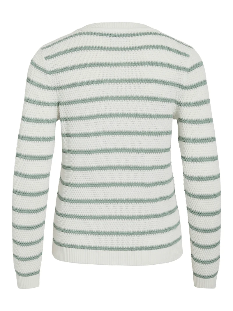 VIDALO O-NECK L/S STRIPE KNIT TOP- NOOS