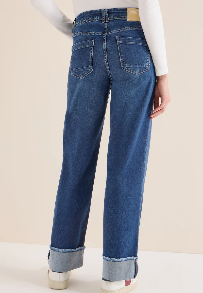 Wide Leg Washed-Look Jeans