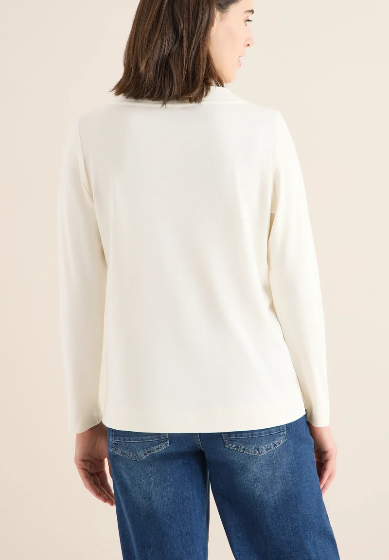Funnelneck Shirt in Unifarbe