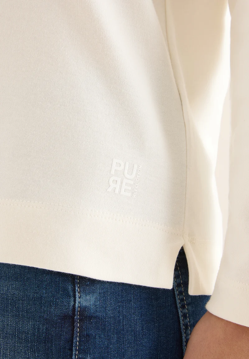 Funnelneck Shirt in Unifarbe