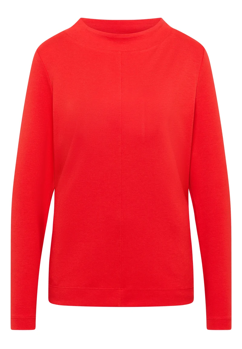 Funnelneck Shirt in Unifarbe