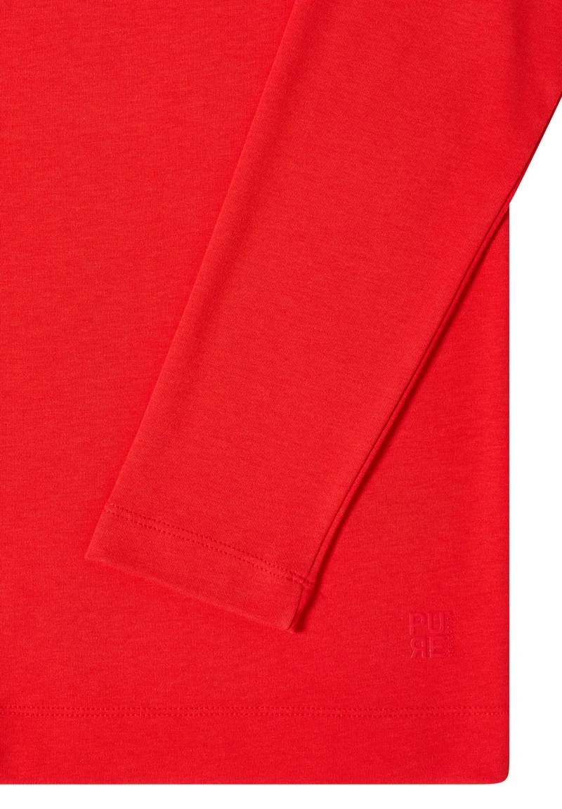 Funnelneck Shirt in Unifarbe
