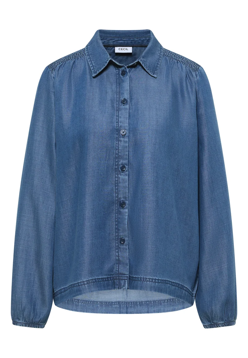 Lyocellbluse mit Smockdetail