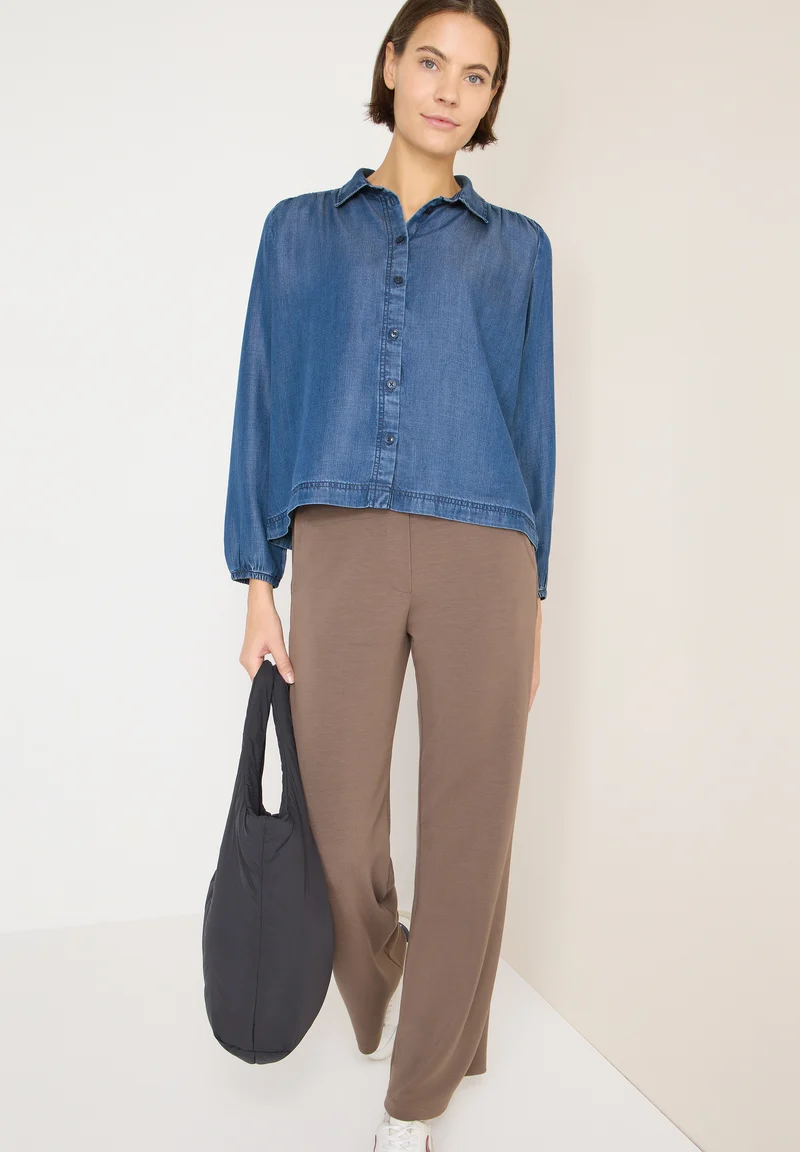 Lyocellbluse mit Smockdetail
