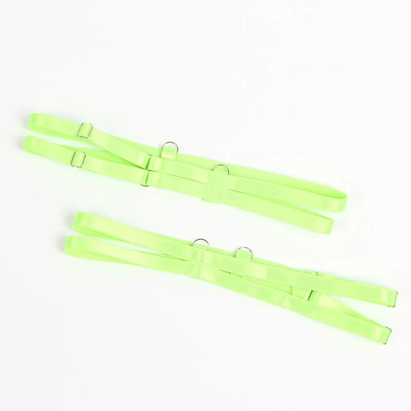 SUBBLIME - 955311 BH-SET MIT SPITZE UND STRUMPFBAND GRÜN UND BLAU S/M