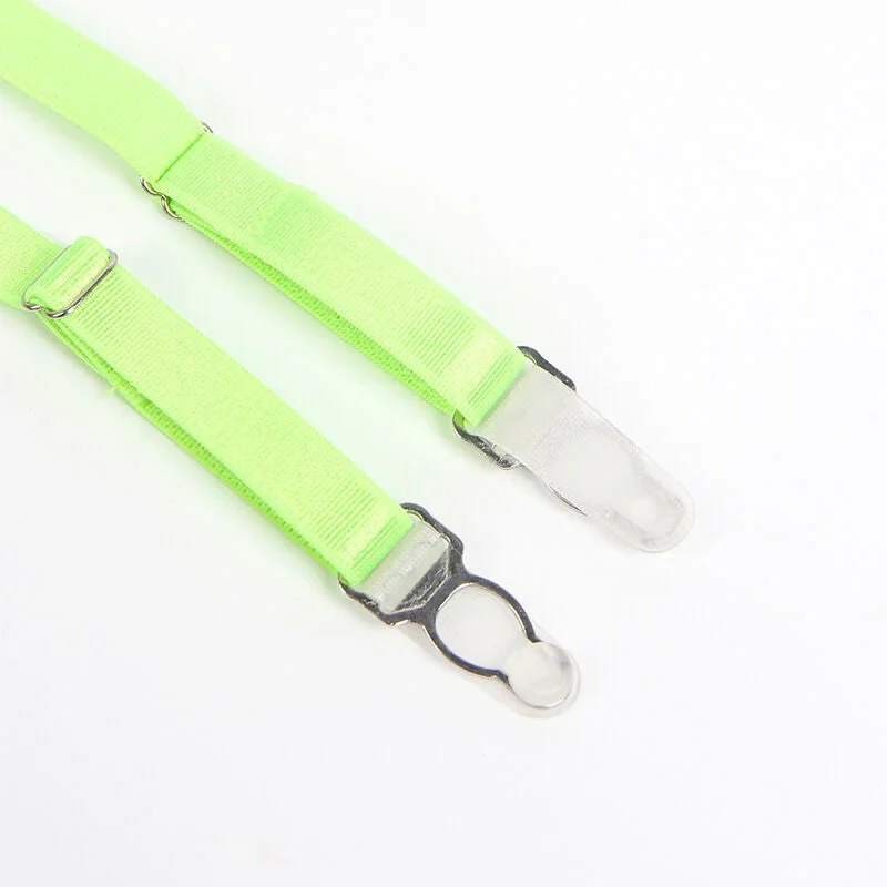 SUBBLIME - 955311 BH-SET MIT SPITZE UND STRUMPFBAND GRÜN UND BLAU S/M