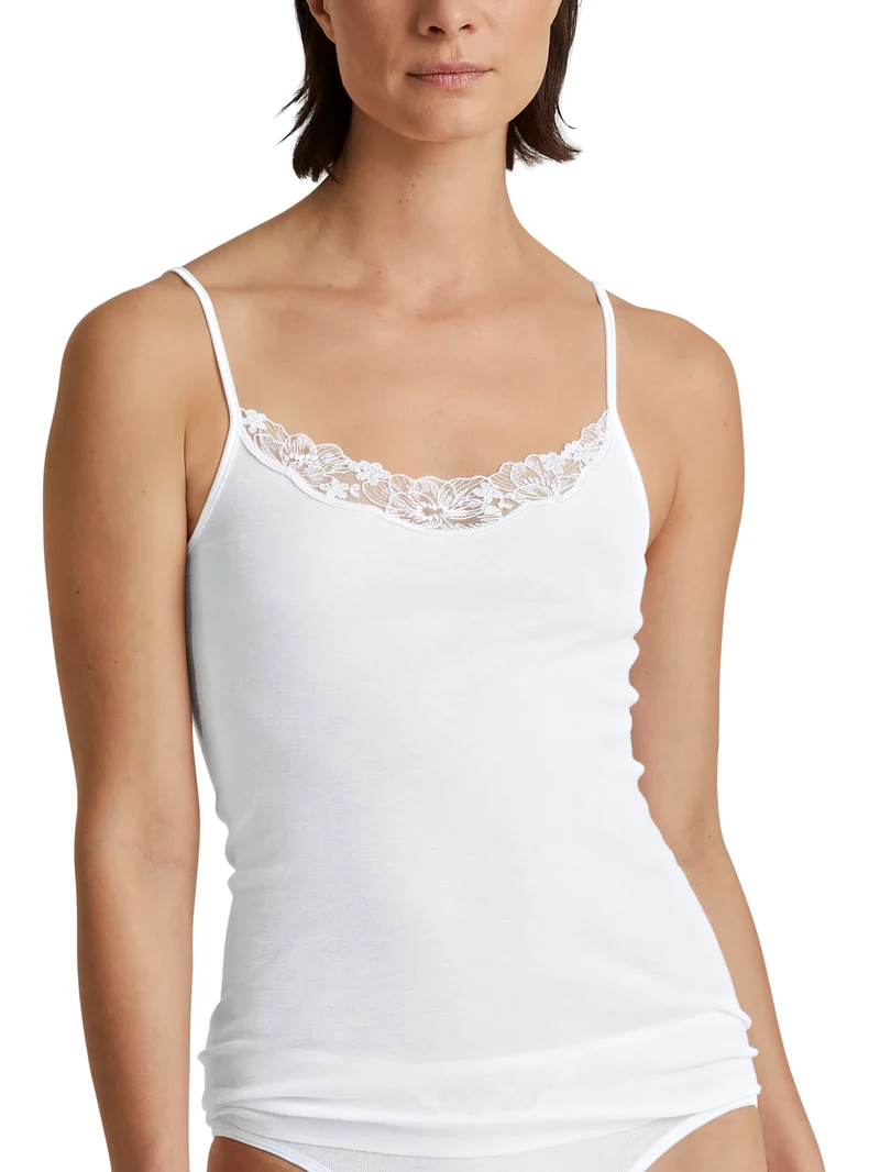 DAMEN Spaghetti-Top, weiss