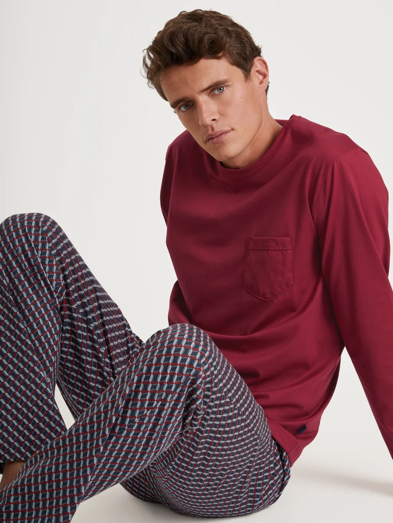 HERREN Pyjama, mars red