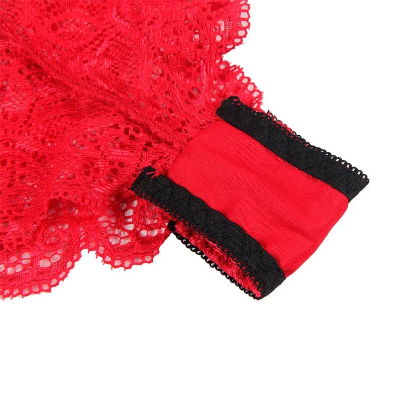 SUBBLIME - 953898 NACHTHEMD + HÖSCHEN AUS SEIDE UND SPITZE ROT S/M