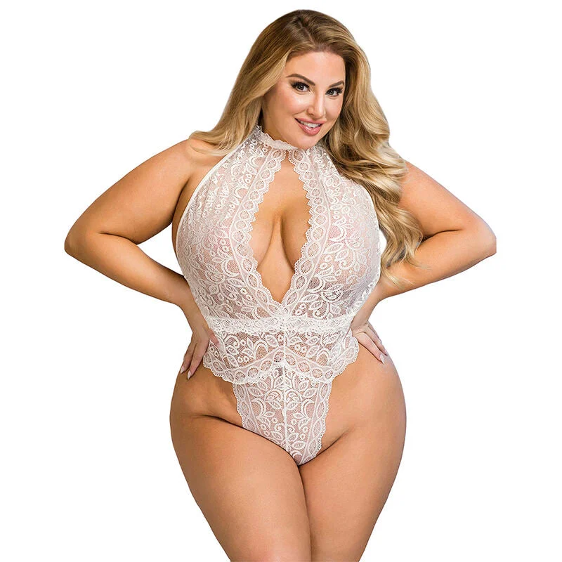 SUBBLIME - 953850 SPITZEN-BODYSUIT WEISS S/M