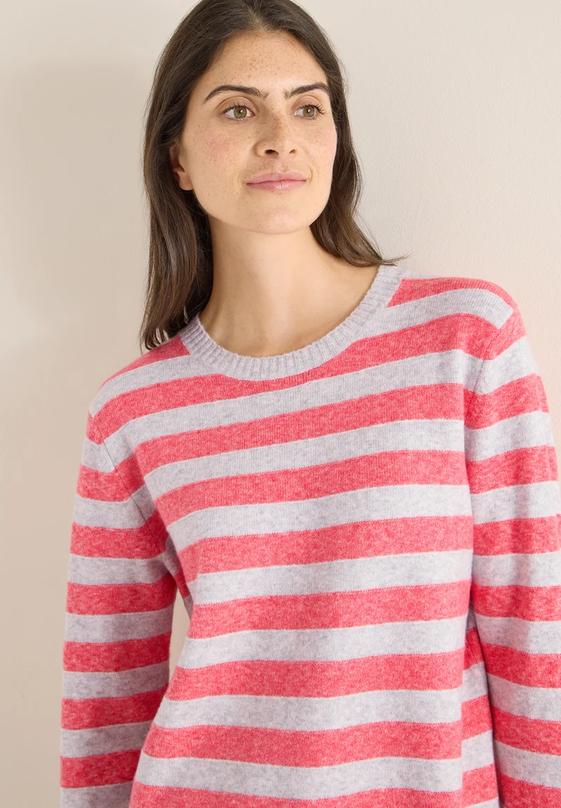 Gestreifter Melange Pullover