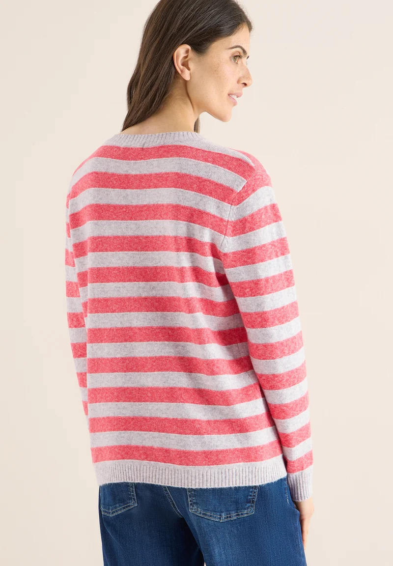 Gestreifter Melange Pullover