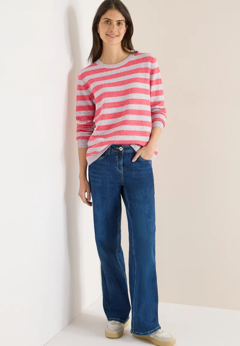 Gestreifter Melange Pullover